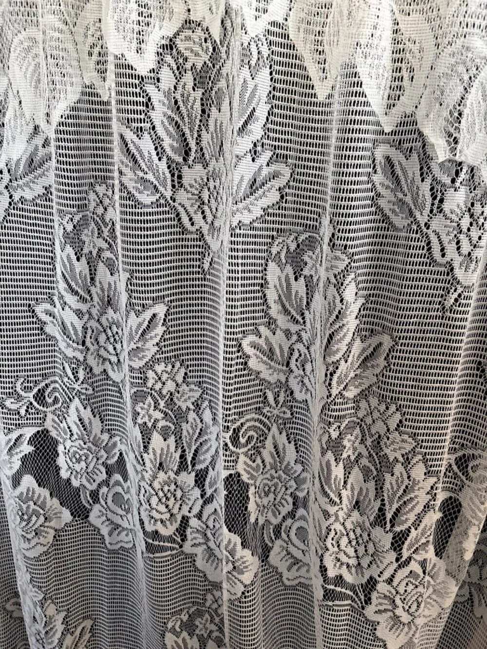 White Floral Lace Curtain Panel Elegant Sheer 60